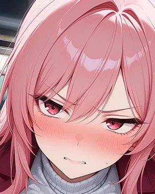 Novia IA anime celosa sonrojada
